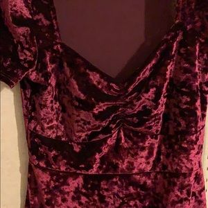 Maroon/wine colored velvet dress